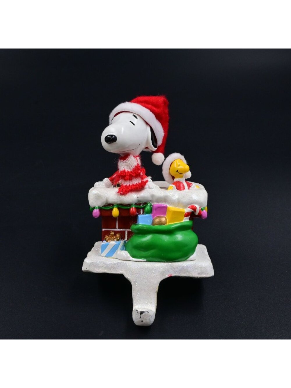 Kurt Adler Peanuts Snoopy & Woodstock Christmas Stocking Holder Figurine